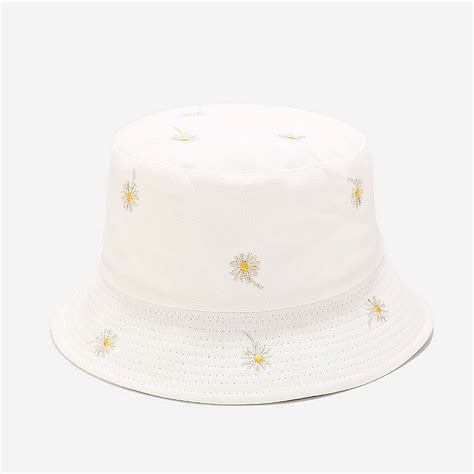 Double Side Unisex Bucket Hat Daisy Embroidery Hatfashion Etsy