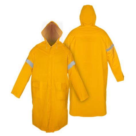 Impermeable Largo Con Reflejante Tipo Gabardina Dz Sva Equipo De