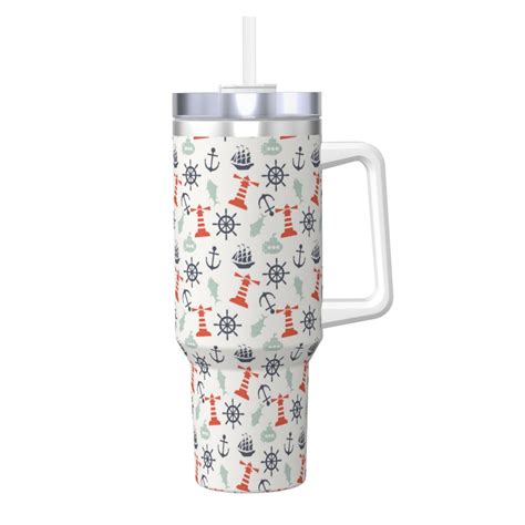 Rocae Lighthouse Sailboat For 40OZ Ice Bully With Handle Keeps Drinks Hot Or Cold For Hours