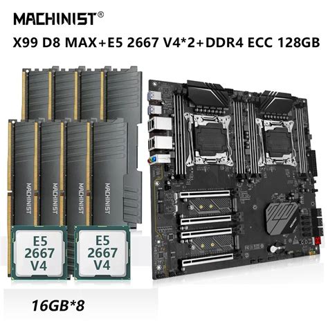 Machinist X99 D8 Max Motherboard Lga 2011 3 Dual Cpu Kit Set Xeon E5