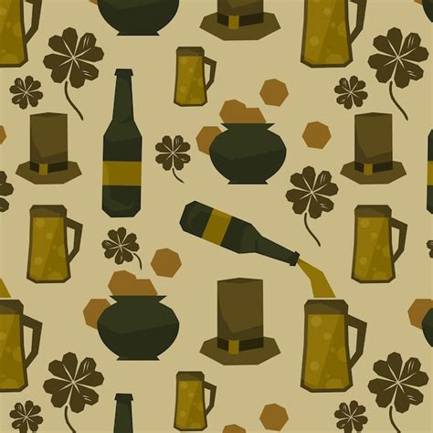 Premium Vector St Patricks Day Clover Seamless Pattern 2 040223