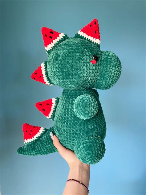 Wzór na Arbuzowego Dinozaura Sylwia Amigurumi Handmade