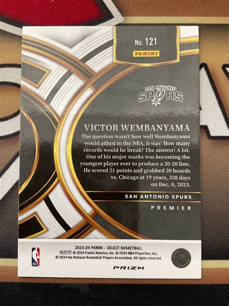 Victor Wembanyama Panini Select Tri Color Prizm Rc Premier