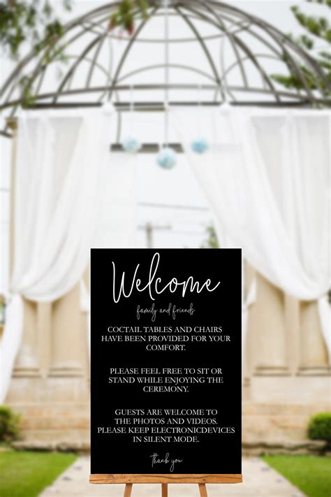 Black Acrylic Welcome Sign Black Wedding Sign Customize Etsy