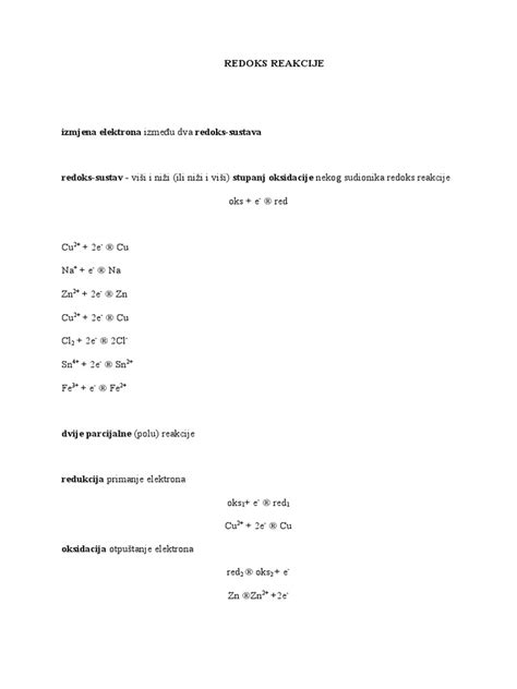 Redoks Reakcije | PDF