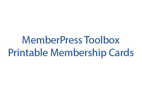 Memberpress Toolbox Printable Membership Cards V Plugin For