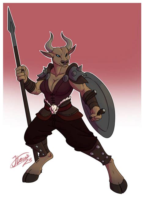 Commission: Minotaur fighter by ThatweirdguyJosh on DeviantArt