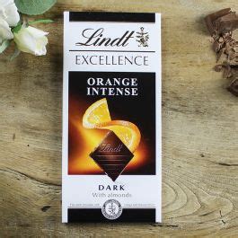 Lindt Orange Intense Dark Chocolate With Almonds Bar 100g Bakers