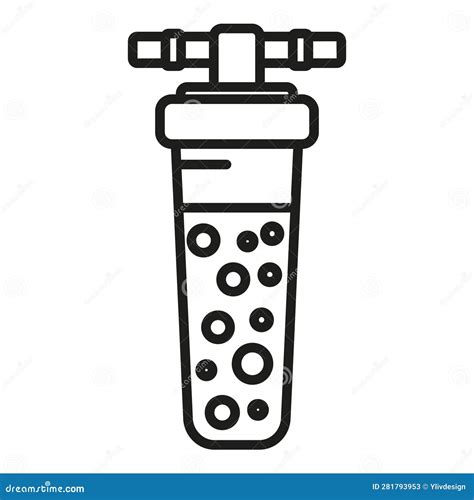 Carbon Filter Icon Outline Vector Water Treatment Stock Vector