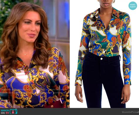 Wornontv Alyssas Butterfly Print Blouse On The View Alyssa Farah