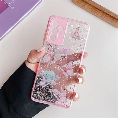 ZTOFERA Coque Arrière en TPU pour Samsung A53 5G Transparent Glitter