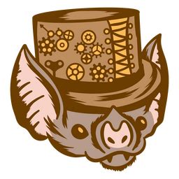 Steampunk Fledermaus Mit Zylinder PNG Und SVG Design Für T Shirts