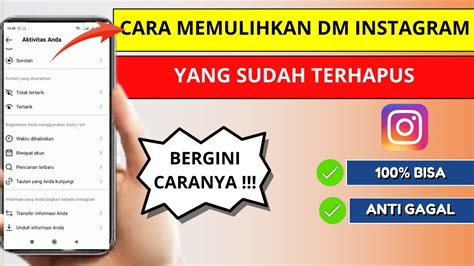 Cara Memulihkan Semua Pesan Dm Instagram Yang Sudah Terhapus Youtube