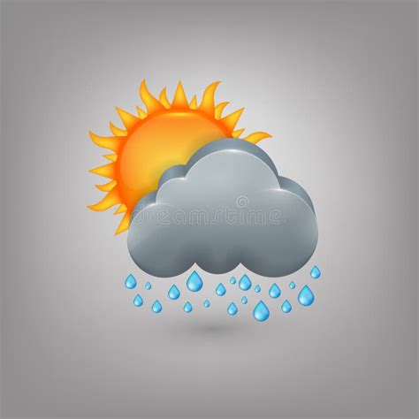 Tiempo Del Icono Lluvia Del Sol De La Nube Ilustración Del Vector