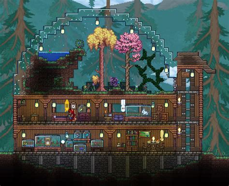 To continue with NPC houses, here is the Zoologists house, complete with a biodome! : r/Terraria