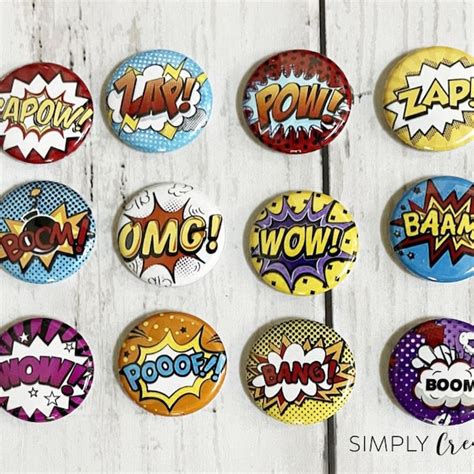 Superhero Buttons Etsy