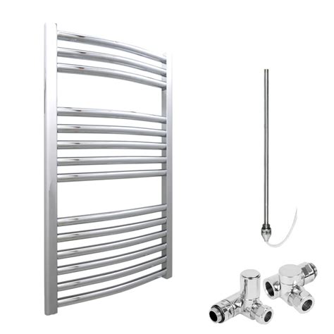 Bray Dual Fuel Heated Towel Rail With CP Element Curved Chrome