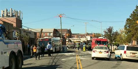 Bus Hijacked In Nyc Crashes Into Utility Pole Gunman In Custody Police Fox News