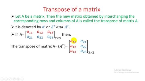 How To Find The Transpose Of A Matrix Youtube