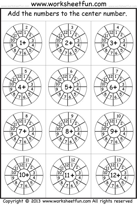 Addition Basic Facts Worksheet