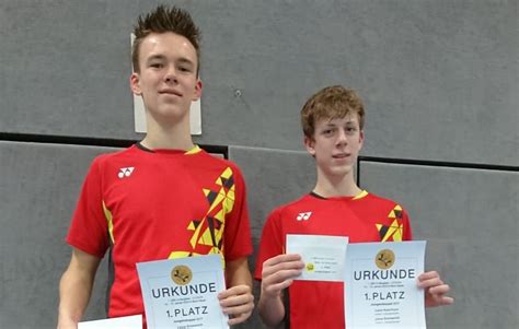 Badminton Jugend Leon Kaschura Und Linus Emmerich Siegen Im JD U17