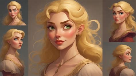 Premium Ai Image Disney Style Blond Girl Generative Ai