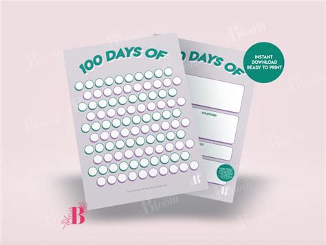 two sheets of stickers with the words 100 days of days on them, next to ...