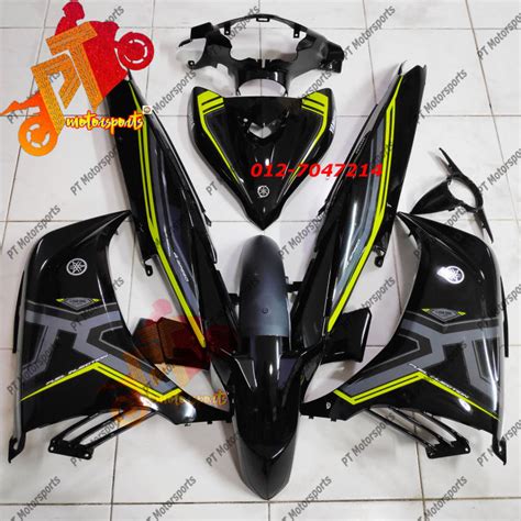 Yamaha Lc 135 Cover Set Black Kilat EXCITER 2022 Black Robot V2 V3 V4