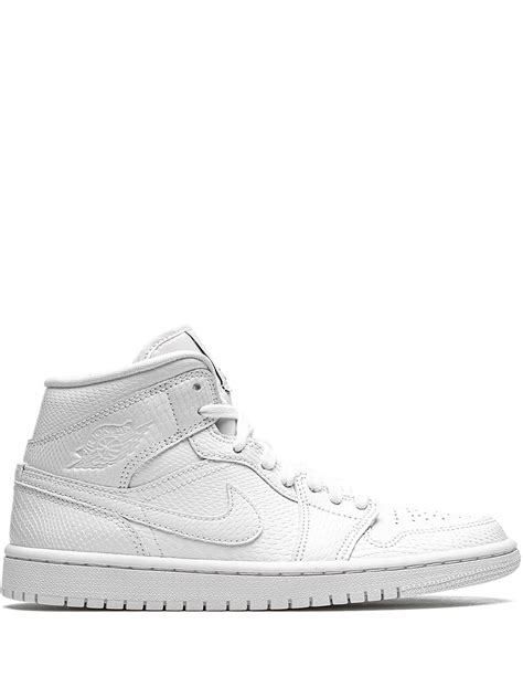 Jordan Air Jordan Mid White Snakeskin Sneakers White Farfetch Ae