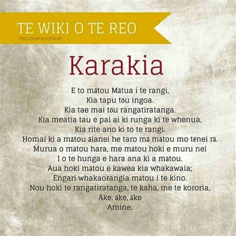 Karakia Maori Words Te Reo Maori Resources Teaching Maori