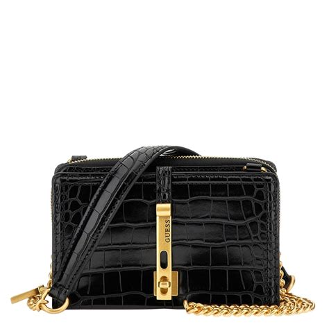 Mini Sac Bandouli Re Guess James Effet Croco Hwca