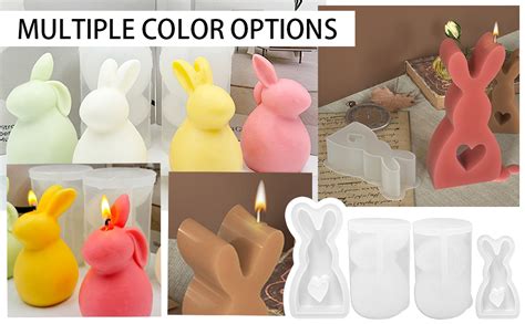 Amazon FRJINIE Easter Rabbit Candle Molds Silicone Cute Soap Mold