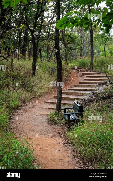 A Winding Walking Trail In Oklahoma Citys Martin Park Nature Center