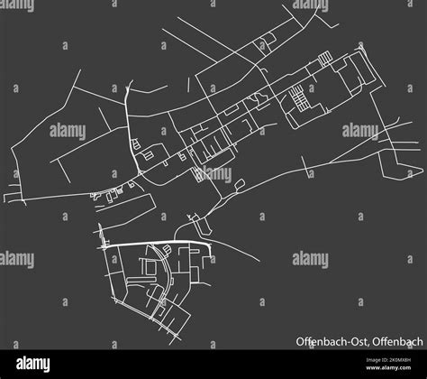 Street roads map of the OFFENBACH-OST DISTRICT, OFFENBACH AM MAIN Stock ...