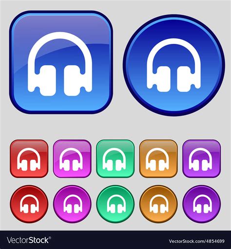 Headphones Earphones Icon Sign A Set Of Twelve Vector Image