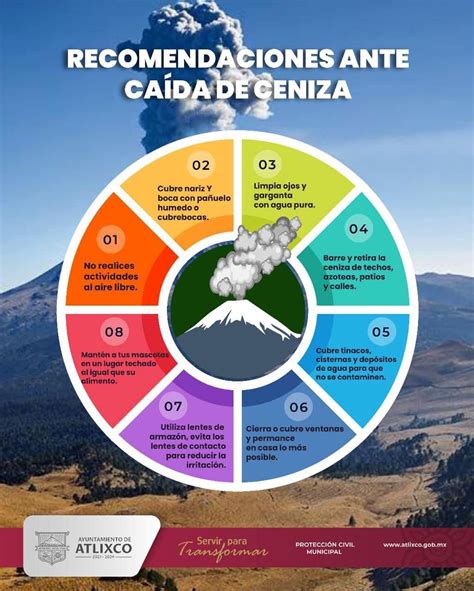 Recuerda seguir estas recomendaciones ante la caída de ceniza en