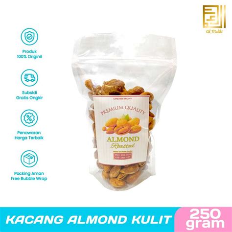 Jual Kacang Almond Kulit Panggang Gram I Almond Roasted Shopee