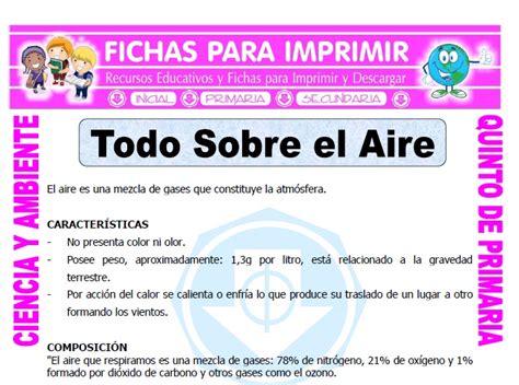 Fichas De Trabajo Sobre La Contaminacion Del Aire Para Niños