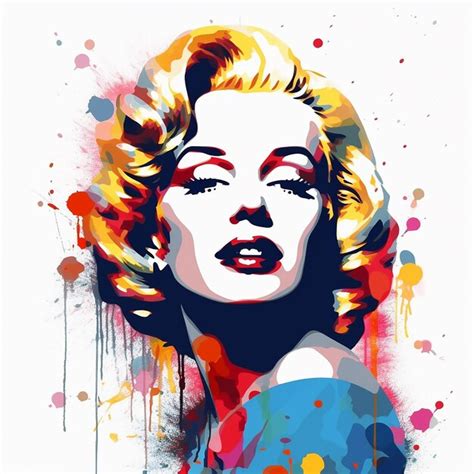 Angeloso Retrato Geométrico De Marilyn Monroe Composición De Arte Pop