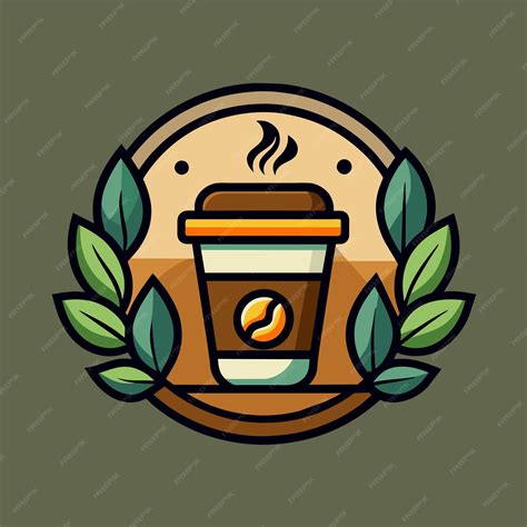 A modern and stylized logo for a trendy coffee shop with a coffee cup