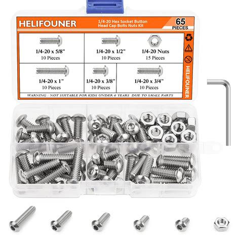 Amazon HELIFOUNER 65 piezas de 5 tamaños de acero inoxidable 304 1