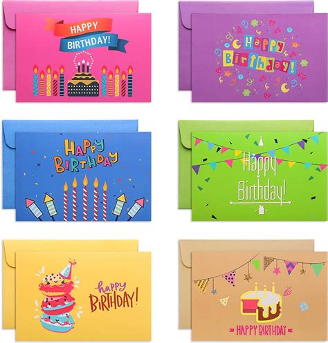 Amazon.com: Birthday Cards Assortment with Envelopes,MESHA 12 pack ...