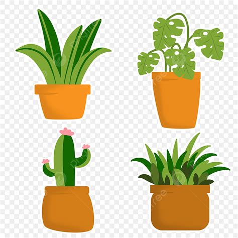 Potted Plant Clipart Transparent PNG Hd Cute Cartoon Plant In Pots