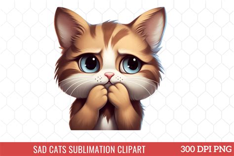 Sad Cats Sublimation Clipart Png Graphic By Craftart Creative Fabrica