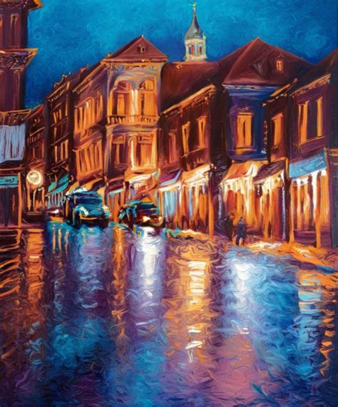 City Night Painting By Tatyana Dolgonenko Saatchi Art