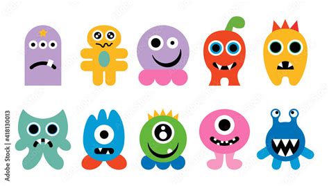 Cartoon cute Monster logo kids Halloween.Design template vector ...