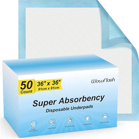 Amazon 50 Count 36 X 36 Super Absorbency Disposable Underpads