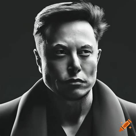 Black And White Meme Of A Gigachad Resembling Elon Musk On Craiyon