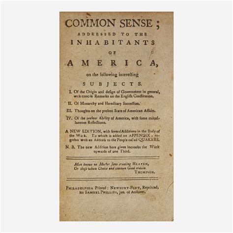 At Auction American Revolution Paine Thomas Common Sense