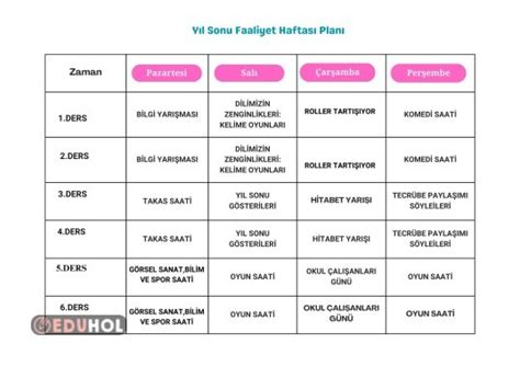 Word Dosyas Y L Sonu Faaliyet Eduhol Etkinlik Ndir Oyun Oyna